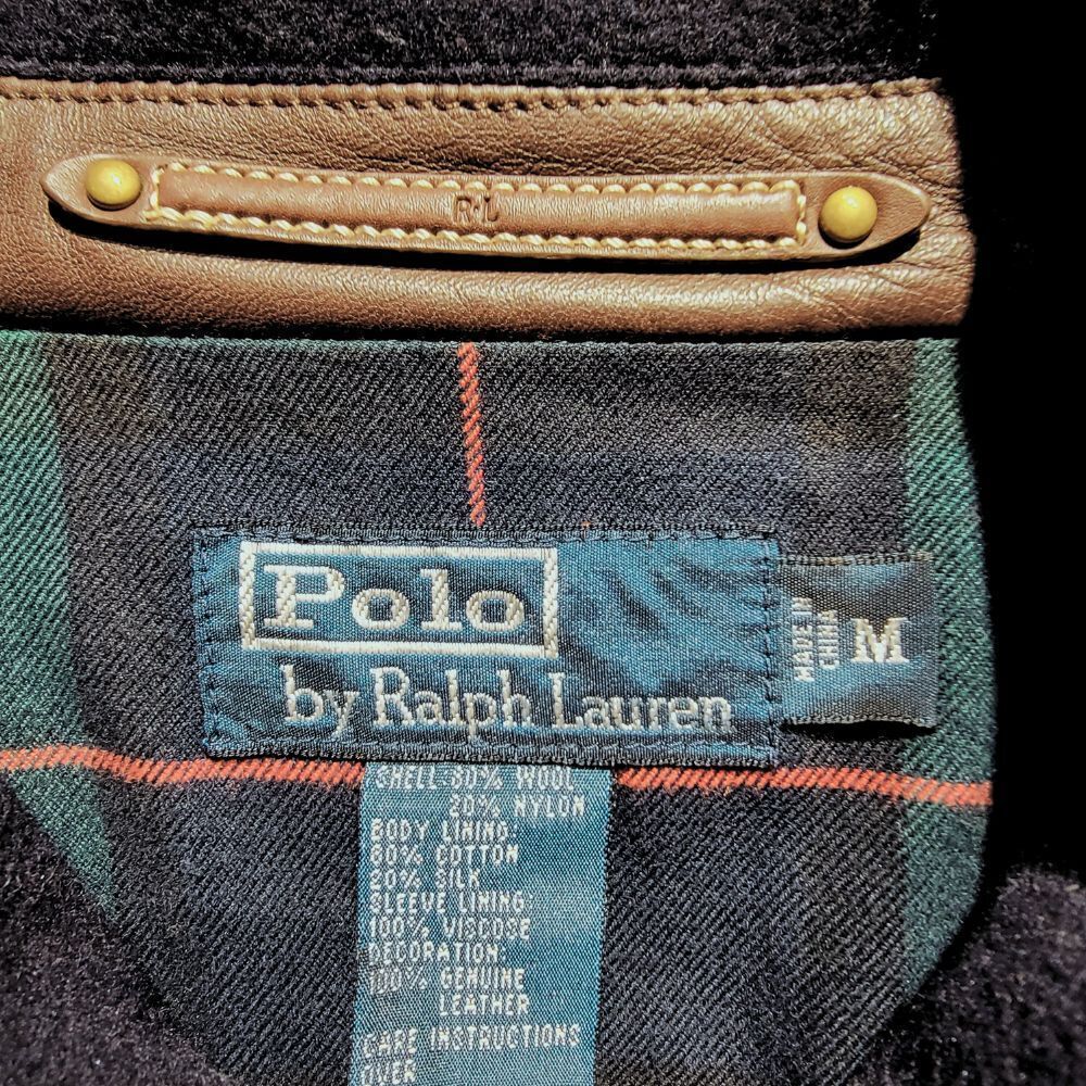 *RARE* POLO RALPH LAUREN Silk, Wool, Leather & Corduroy Bomber Jacket Mens M - Picture 8 of 16